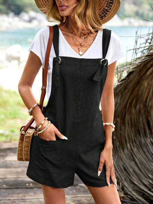 Overall romper with pockets