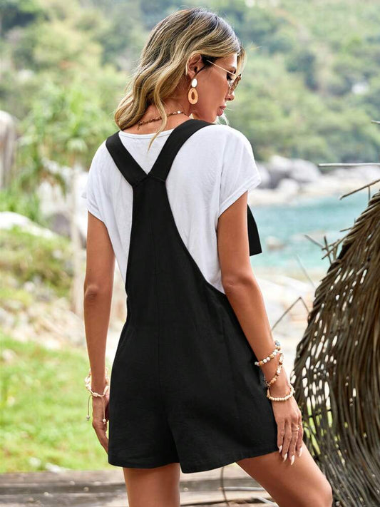 Overall romper with pockets