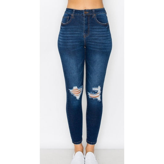 High Rise Destructed Jeans